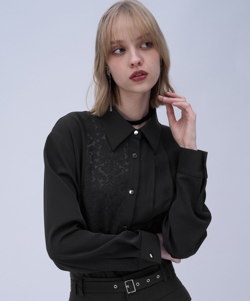 HARE(ハレ)の「イソザイアシメプリーツシャツ(HARE)(シャツ/ブラウス・レディース・ブルー/ライトグレー/ブラック/パープル・FREE)」の12枚目の写真