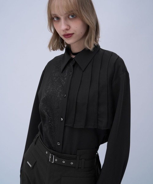 HARE(ハレ)の「イソザイアシメプリーツシャツ(HARE)(シャツ/ブラウス・レディース・ブルー/ライトグレー/ブラック/パープル・FREE)」の11枚目の写真