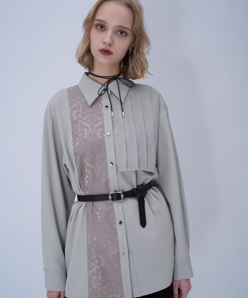 HARE(ハレ)の「イソザイアシメプリーツシャツ(HARE)(シャツ/ブラウス・レディース・ブルー/ライトグレー/ブラック/パープル・FREE)」の13枚目の写真