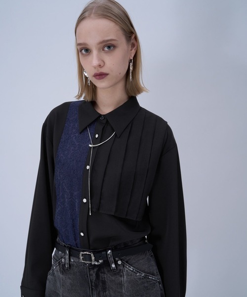 HARE(ハレ)の「イソザイアシメプリーツシャツ(HARE)(シャツ/ブラウス・レディース・ブルー/ライトグレー/ブラック/パープル・FREE)」の18枚目の写真