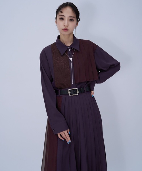 HARE(ハレ)の「イソザイアシメプリーツシャツ(HARE)(シャツ/ブラウス・レディース・ブルー/ライトグレー/ブラック/パープル・FREE)」の20枚目の写真
