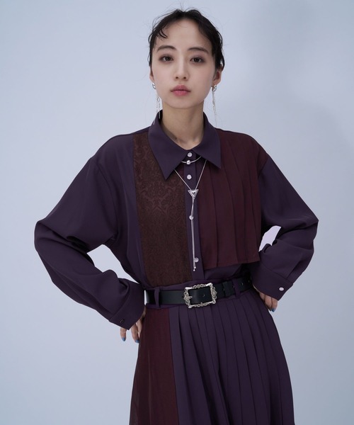 HARE(ハレ)の「イソザイアシメプリーツシャツ(HARE)(シャツ/ブラウス・レディース・ブルー/ライトグレー/ブラック/パープル・FREE)」の22枚目の写真