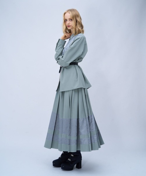 HARE(ハレ)の「イソザイアシメプリーツシャツ(HARE)(シャツ/ブラウス・レディース・ブルー/ライトグレー/ブラック/パープル/ライトグリーン・FREE)」の8枚目の写真