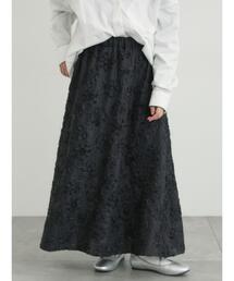 Samansa Mos2 | 花柄テープ刺繍フレアスカート(スカート)