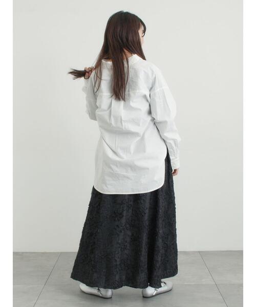 Samansa Mos2（サマンサ モスモス）の「花柄テープ刺繍フレアスカート（スカート・レディース・オフホワイト/ブラック・F）」の10枚目の写真