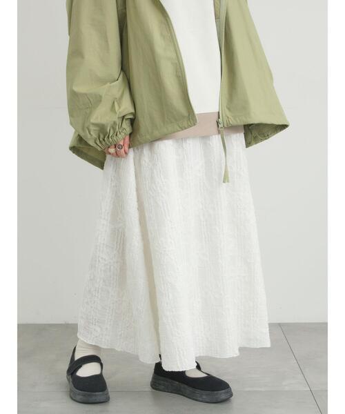 Samansa Mos2（サマンサ モスモス）の「花柄テープ刺繍フレアスカート（スカート・レディース・オフホワイト/ブラック・F）」の12枚目の写真