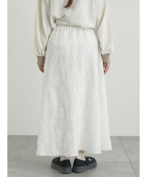 Samansa Mos2（サマンサ モスモス）の「花柄テープ刺繍フレアスカート（スカート・レディース・オフホワイト/ブラック・F）」の20枚目の写真