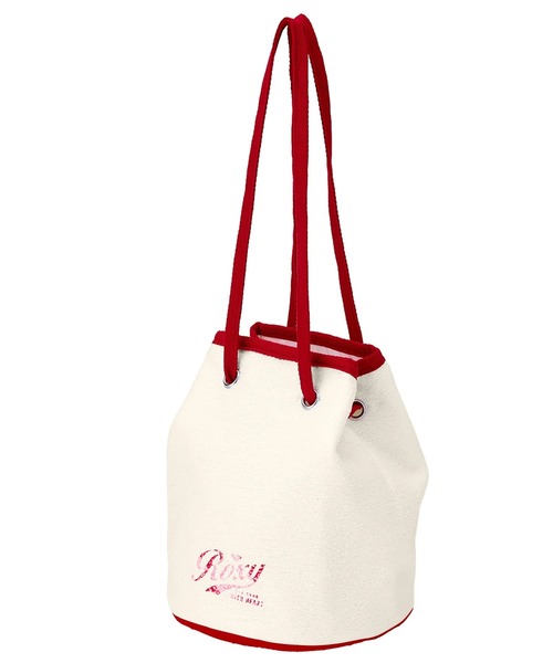 26新作ジーフォアレディース トートバッグ ショルダーバッグ 赤&白 ROXY（ロキシー）の「ROXY ウィメンズ ROXY WITH HEART SHOULDER