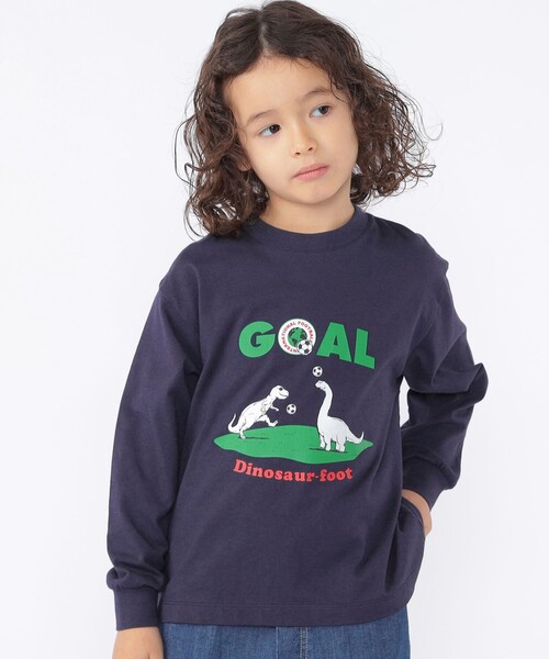 ARCH & LINE(アーチアンドライン)の「【SHIPS KIDS別注】ARCH&LINE:100~130cm / 恐竜 長袖 Tシャツ(Tシャツ/カットソー・キッズ・ホワイト/ネイビー・100/110/120/130)」の5枚目の写真