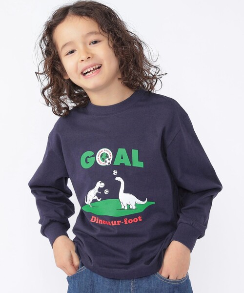 ARCH & LINE(アーチアンドライン)の「【SHIPS KIDS別注】ARCH&LINE:100~130cm / 恐竜 長袖 Tシャツ(Tシャツ/カットソー・キッズ・ホワイト/ネイビー・100/110/120/130)」の6枚目の写真
