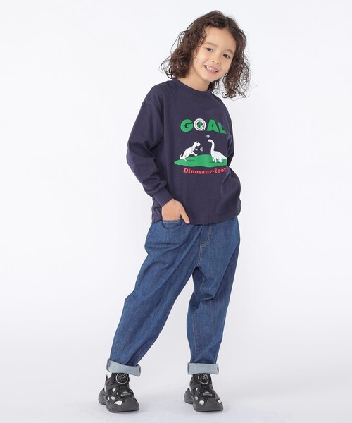 ARCH & LINE(アーチアンドライン)の「【SHIPS KIDS別注】ARCH&LINE:100~130cm / 恐竜 長袖 Tシャツ(Tシャツ/カットソー・キッズ・ホワイト/ネイビー・100/110/120/130)」の7枚目の写真