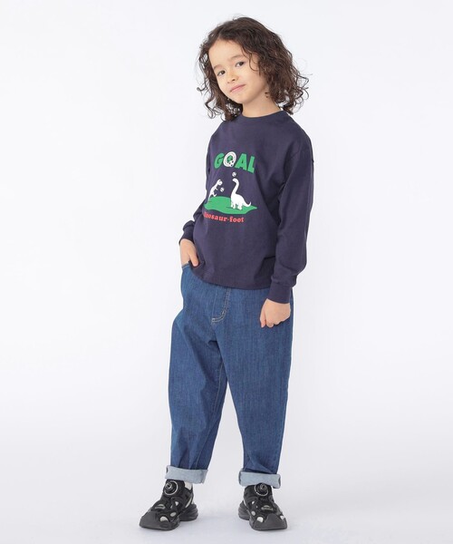 ARCH & LINE(アーチアンドライン)の「【SHIPS KIDS別注】ARCH&LINE:100~130cm / 恐竜 長袖 Tシャツ(Tシャツ/カットソー・キッズ・ホワイト/ネイビー・100/110/120/130)」の8枚目の写真