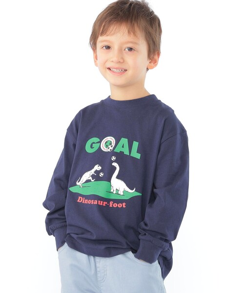 ARCH & LINE(アーチアンドライン)の「【SHIPS KIDS別注】ARCH&LINE:100~130cm / 恐竜 長袖 Tシャツ(Tシャツ/カットソー・キッズ・ホワイト/ネイビー・100/110/120/130)」の11枚目の写真