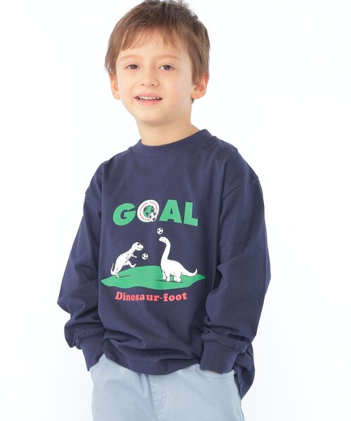 ARCH & LINE(アーチアンドライン)の「【SHIPS KIDS別注】ARCH&LINE:100~130cm / 恐竜 長袖 Tシャツ(Tシャツ/カットソー・キッズ・ホワイト/ネイビー・100/110/120/130)」の12枚目の写真