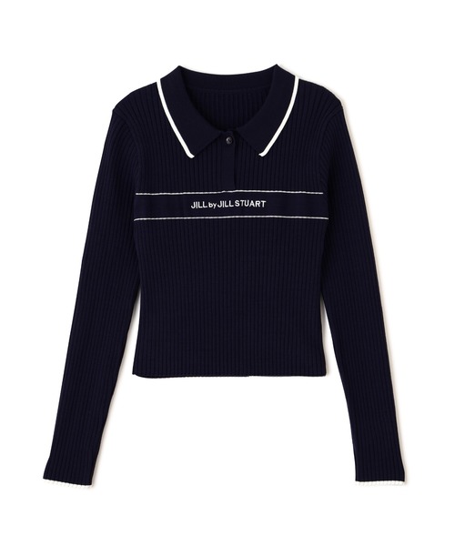 JILL by JILL STUART(ジルバイジルスチュアート)の「ポロ襟配色ラインリブニット(ニット/セーター・レディース・ネイビー/ブルー/ホワイト/ピンク・FREE)」の19枚目の写真