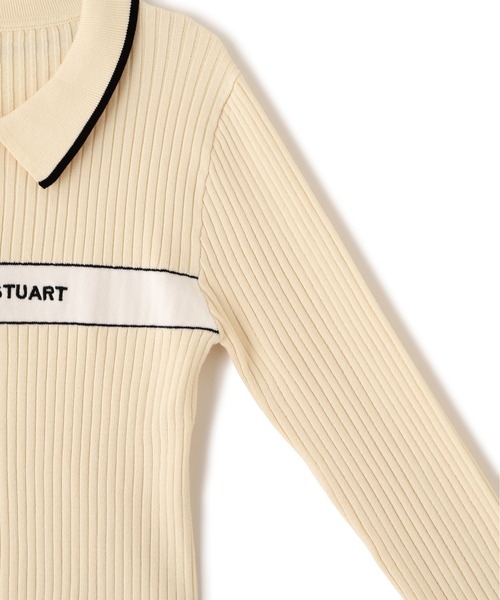 JILL by JILL STUART(ジルバイジルスチュアート)の「ポロ襟配色ラインリブニット(ニット/セーター・レディース・ネイビー/ブルー/ホワイト/ピンク・FREE)」の14枚目の写真