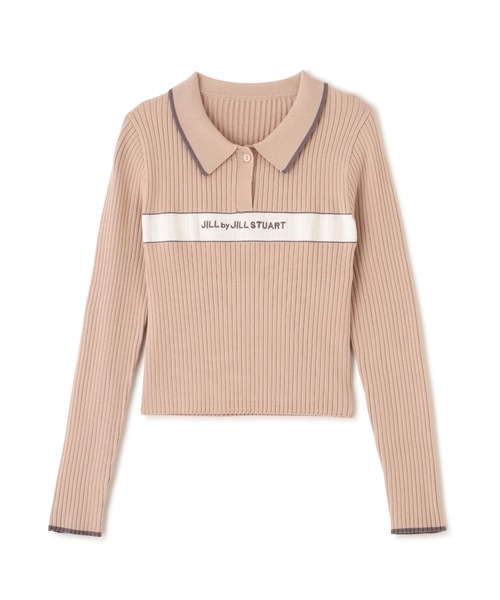 JILL by JILL STUART(ジルバイジルスチュアート)の「ポロ襟配色ラインリブニット(ニット/セーター・レディース・ネイビー/ブルー/ホワイト/ピンク・FREE)」の9枚目の写真