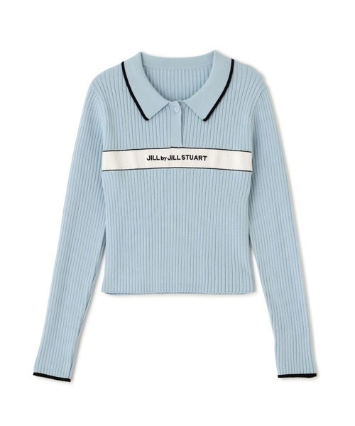 JILL by JILL STUART(ジルバイジルスチュアート)の「ポロ襟配色ラインリブニット(ニット/セーター・レディース・ネイビー/ブルー/ホワイト/ピンク・FREE)」の17枚目の写真