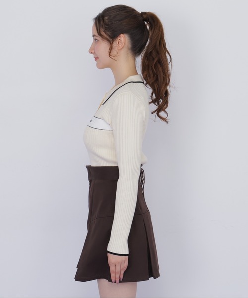 JILL by JILL STUART(ジルバイジルスチュアート)の「ポロ襟配色ラインリブニット(ニット/セーター・レディース・ネイビー/ブルー/ホワイト/ピンク・FREE)」の15枚目の写真
