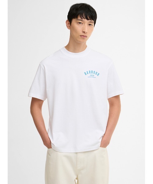 Barbour(バブアー)の「1956グラフィック オーバーサイズTシャツ(Tシャツ/カットソー・メンズ・ホワイト/ライトブルー・42/40/38/36)」の10枚目の写真