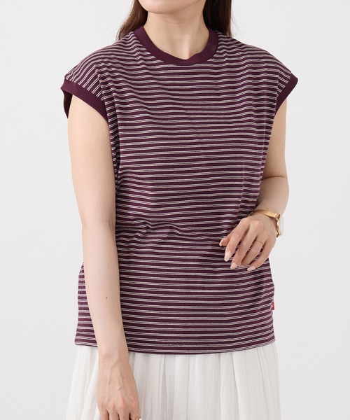 Healthknit(ヘルスニット)の「【Healthknit】26SS Classic Border Jersey Crewneck Sleeveless 51050(Tシャツ/カットソー・レディース・パープル/ブラック・FREE)」の5枚目の写真