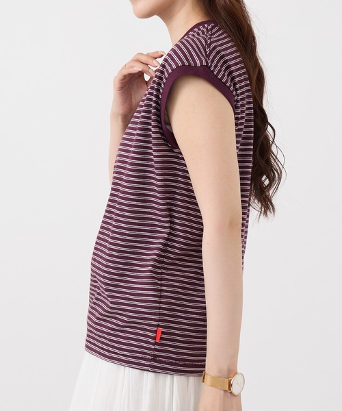 Healthknit(ヘルスニット)の「【Healthknit】26SS Classic Border Jersey Crewneck Sleeveless 51050(Tシャツ/カットソー・レディース・パープル/ブラック・FREE)」の6枚目の写真