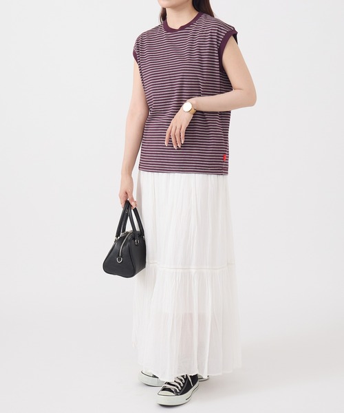 Healthknit(ヘルスニット)の「【Healthknit】26SS Classic Border Jersey Crewneck Sleeveless 51050(Tシャツ/カットソー・レディース・パープル/ブラック・FREE)」の9枚目の写真
