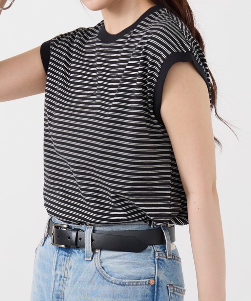 Healthknit(ヘルスニット)の「【Healthknit】26SS Classic Border Jersey Crewneck Sleeveless 51050(Tシャツ/カットソー・レディース・パープル/ブラック・FREE)」の12枚目の写真
