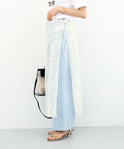 le.coeur blanc（ルクールブラン）の「Elisa Novelli レースラップスカート（スカート・レディース・ホワイト/ブラック・38）」の5枚目の写真