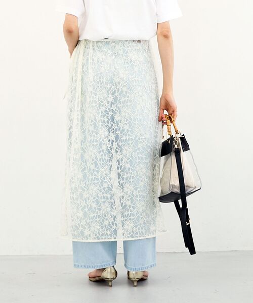 le.coeur blanc（ルクールブラン）の「Elisa Novelli レースラップスカート（スカート・レディース・ホワイト/ブラック・38）」の6枚目の写真