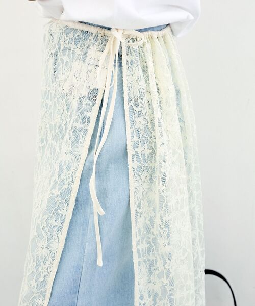 le.coeur blanc（ルクールブラン）の「Elisa Novelli レースラップスカート（スカート・レディース・ホワイト/ブラック・38）」の9枚目の写真