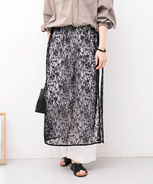 le.coeur blanc（ルクールブラン）の「Elisa Novelli レースラップスカート（スカート・レディース・ホワイト/ブラック・38）」の11枚目の写真