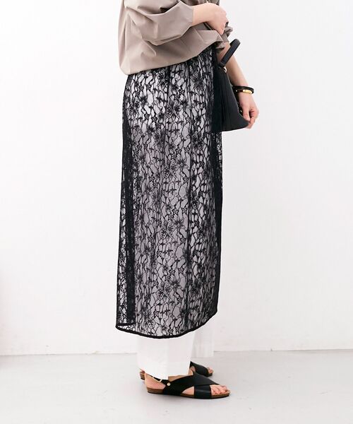 le.coeur blanc（ルクールブラン）の「Elisa Novelli レースラップスカート（スカート・レディース・ホワイト/ブラック・38）」の12枚目の写真