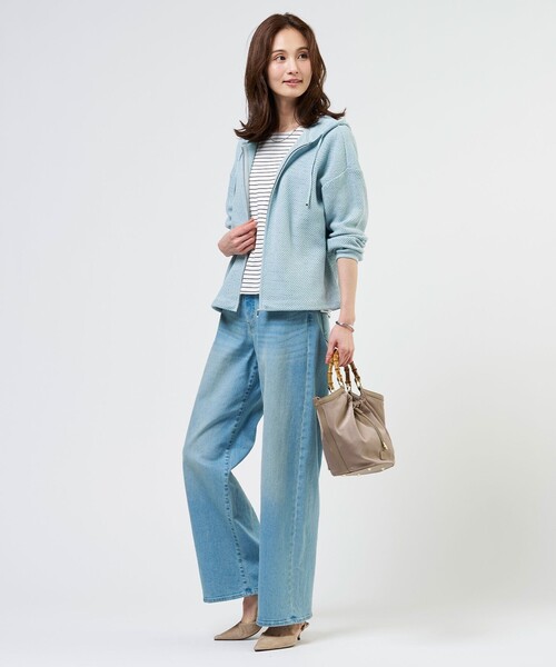 J.PRESS(ジェイプレス)の「スムースジャージー ボーダー カットソー(Tシャツ/カットソー・レディース・ネイビー系1・LARGE/MEDIUM)」の3枚目の写真