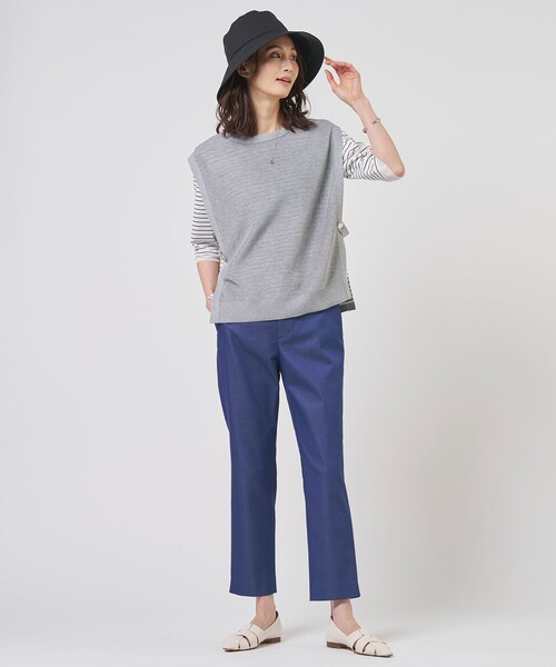 J.PRESS(ジェイプレス)の「スムースジャージー ボーダー カットソー(Tシャツ/カットソー・レディース・ネイビー系1・LARGE/MEDIUM)」の6枚目の写真