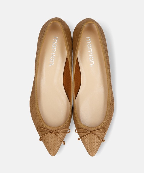 MAMIAN（マミアン）の「ポインテッドトゥ メッシュ バレエシューズ（バレエシューズ・レディース・ベージュ/ホワイト/ダークブラウン/ブラック・24.5cm/24.0cm/23.5cm/23.0cm/22.5cm/25.0cm）」の8枚目の写真