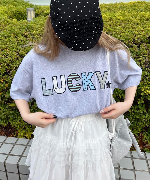 WC(ダブル シー)の「パッチワークロゴビッグT(Tシャツ/カットソー・レディース・グレー/ホワイト・FREE)」の2枚目の写真