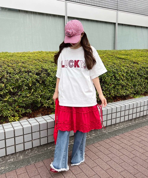 WC(ダブル シー)の「パッチワークロゴビッグT(Tシャツ/カットソー・レディース・グレー/ホワイト・FREE)」の7枚目の写真