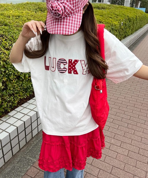 WC(ダブル シー)の「パッチワークロゴビッグT(Tシャツ/カットソー・レディース・グレー/ホワイト・FREE)」の3枚目の写真