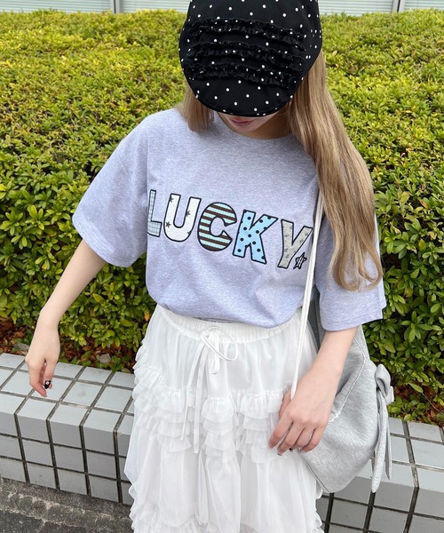 WC(ダブル シー)の「パッチワークロゴビッグT(Tシャツ/カットソー・レディース・グレー/ホワイト・FREE)」の8枚目の写真
