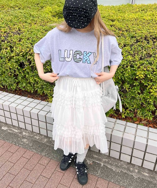 WC(ダブル シー)の「パッチワークロゴビッグT(Tシャツ/カットソー・レディース・グレー/ホワイト・FREE)」の10枚目の写真