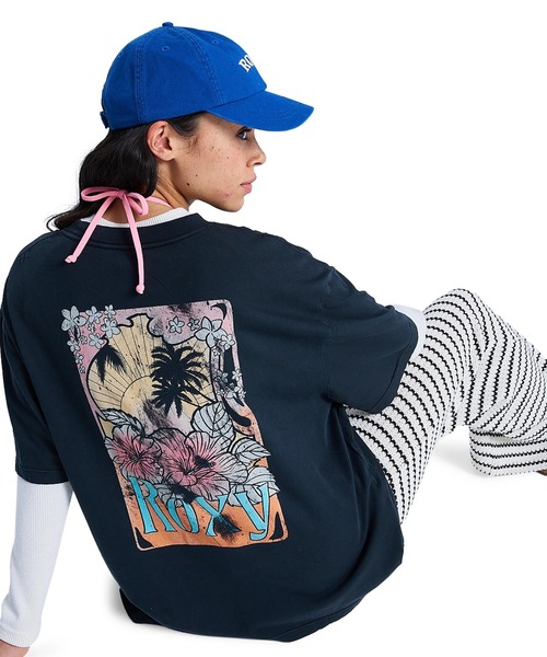 ROXY(ロキシー)の「ROXY ウィメンズ TALLOVERSIZE WASHED Tシャツ 【2026年春夏モデル】/ロキシー半袖Tシャツ(Tシャツ/カットソー・レディース・バーガンディー/ブラック・MEDIUM/SMALL)」の1枚目の写真