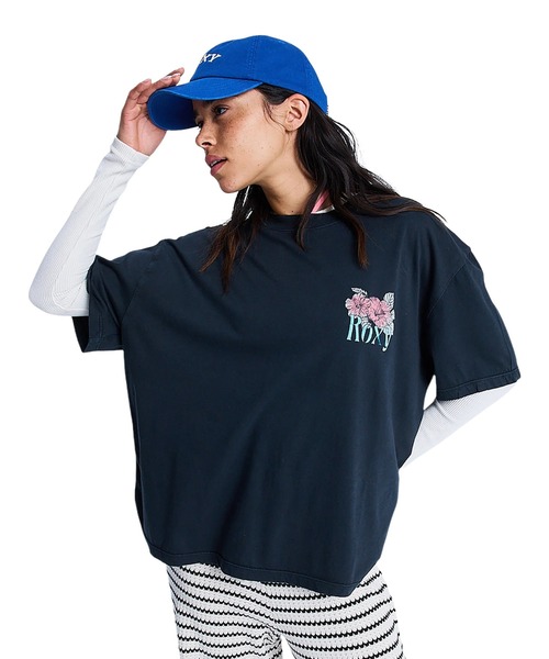 ROXY(ロキシー)の「ROXY ウィメンズ TALLOVERSIZE WASHED Tシャツ 【2026年春夏モデル】/ロキシー半袖Tシャツ(Tシャツ/カットソー・レディース・バーガンディー/ブラック・MEDIUM/SMALL)」の3枚目の写真