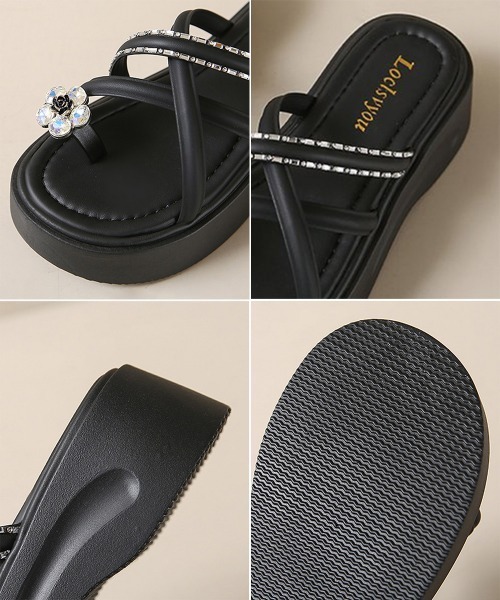 Miniministore(ミニミニストア)の「クロスストラップ厚底トングサンダル夏美脚(サンダル・レディース・ブラック/アイボリー・23.0cm/22.5cm/24.5cm/24.0cm/23.5cm)」の22枚目の写真