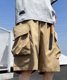 link lot | ウェビングベルト付き テック ワイドカーゴハーフショートパンツ(カーゴパンツ)
