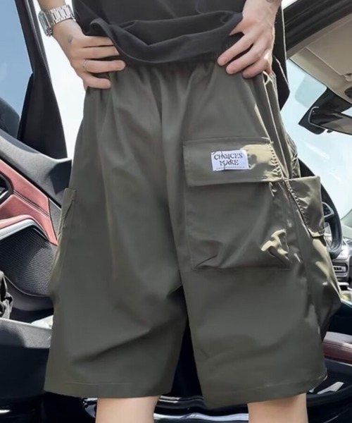 link lot(リンクロット)の「ウェビングベルト付き テック ワイドカーゴハーフショートパンツ(カーゴパンツ・メンズ・アイボリー/カーキ/ブラック・L/M)」の7枚目の写真