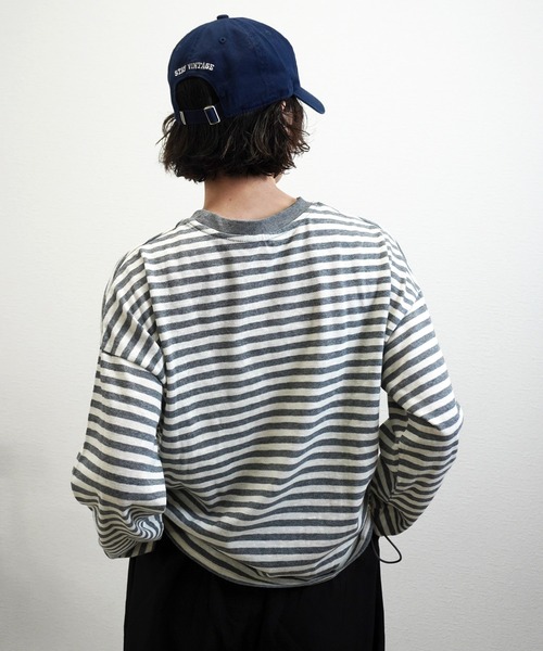 gossara(ゴサラ)の「【韓国っぽスタイル】サイドドロストボーダーロンT(Tシャツ/カットソー・レディース・グレー/ライトグリーン/モカ・FREE)」の21枚目の写真