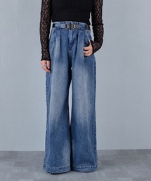 murea（ミュレア）の「ワイドタックデニムパンツ（デニムパンツ）」