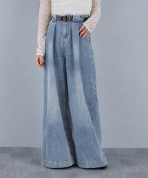 murea（ミュレア）の「ワイドタックデニムパンツ（デニムパンツ）」