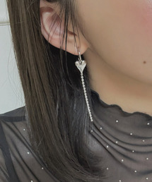 ハートチャームチェーンピアス